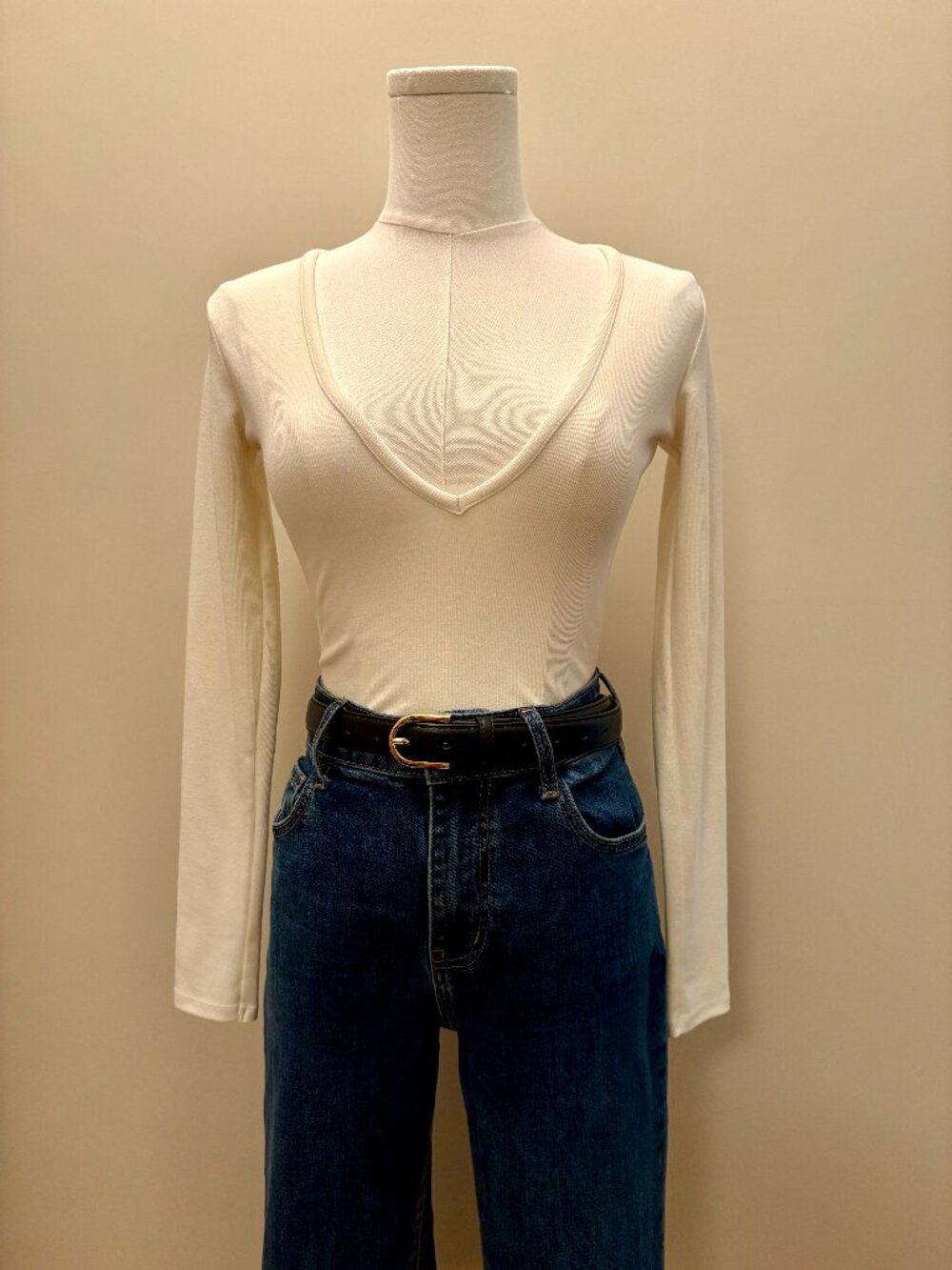 Zara White Long Sleeve Bodysuit